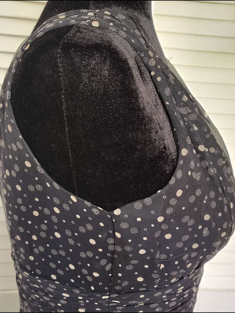 White House Black Market Black Polka Dot Silk Midi Dress Size 2 – Like New - Picture 6 of 16